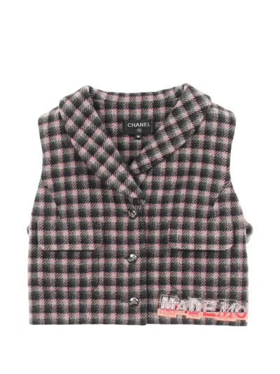 Pre-owned Chanel 1986-1988 Cocomark Cropped Vest In Black