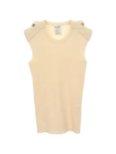 Pre-owned Chanel 1986-1988 Cocomark Knitted Vest In Neutral