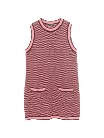 Pre-owned Chanel 1986-1988 Cocomark Sleeveless Knitted Mini Dress In Pink