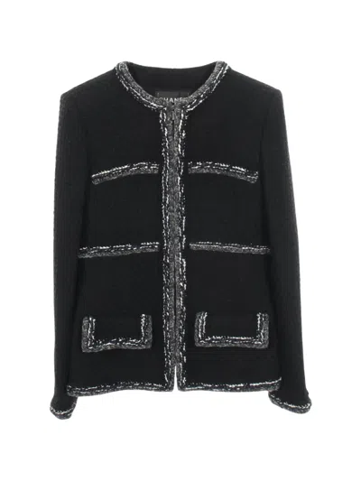 Pre-owned Chanel 1986-1988 Cocomark Tweed Jacket In Black