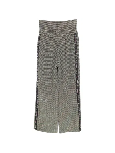 Pre-owned Chanel 1986-1988 Cocomark-buttons Tweed Cotton Trousers In Black