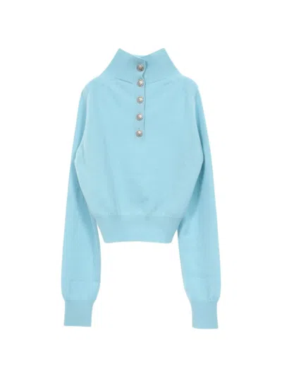 Pre-owned Chanel 1986-1988 High-neck Sweater In Blue