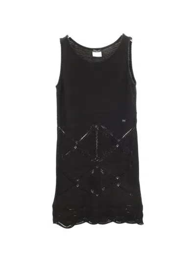 Pre-owned Chanel 1986-1988 Knitted Dress In Black