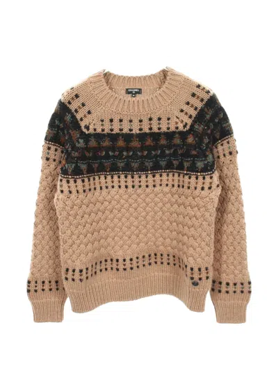 Pre-owned Chanel 1986-1988 Knitted Sweater In Brown