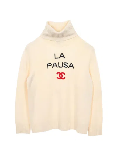 Pre-owned Chanel 1986-1988 La Pausa Coco Sweater In Neutral