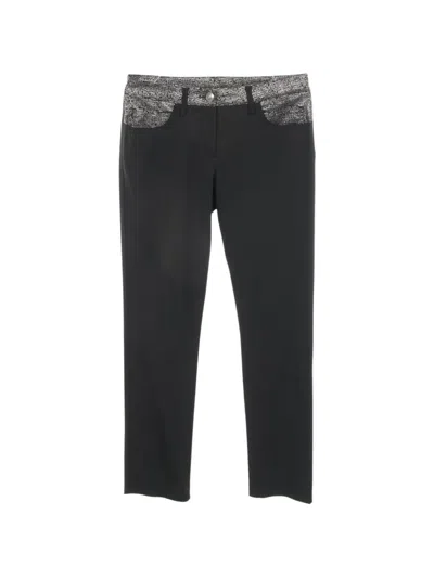 Pre-owned Chanel 1986-1988 Lion Button Trousers In Black