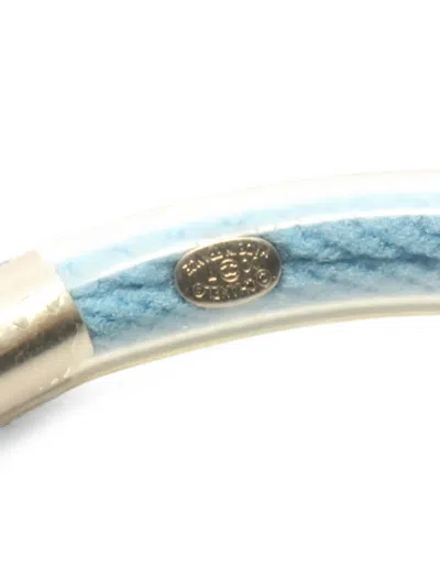 Pre-owned Chanel 1986-1988 Logo Tube Bracelet In Blue