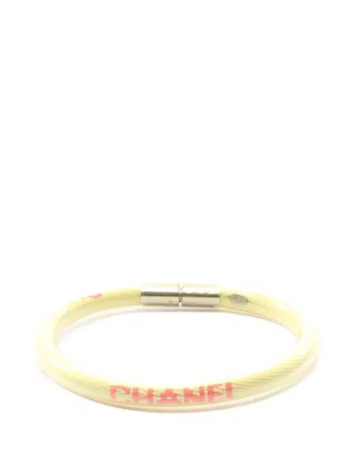 Pre-owned Chanel 1986-1988 Logo-detail Bangle Bracelet In Gold