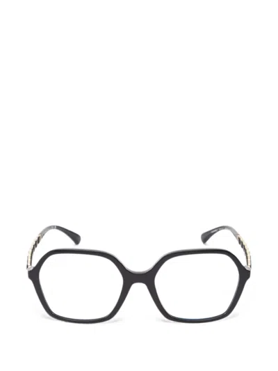 Pre-owned Chanel 1986-1988 Logo-detail Glasses In Black