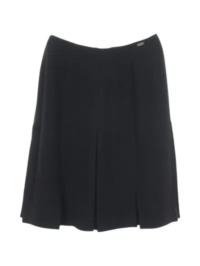Pre-owned Chanel 1986-1988 Logo-detail Skirt In Black