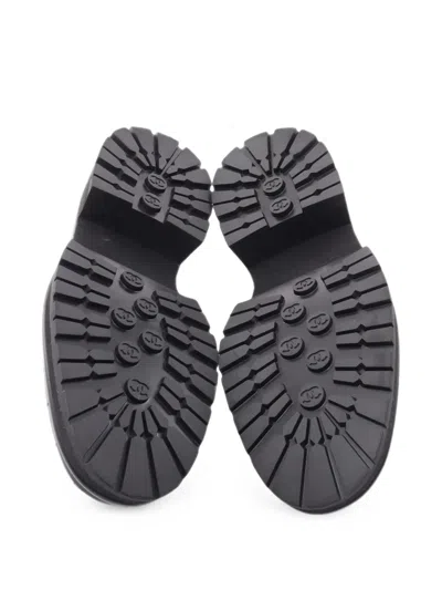 Pre-owned Chanel 1986-1988 Matelassé Coco Mark Loafers In Black