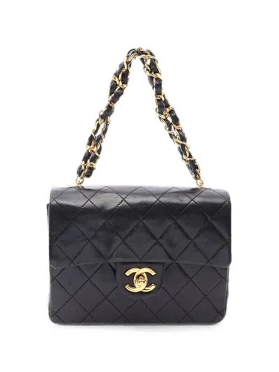 Chanel 1986-1988 Matelassé Mini Bag In Black