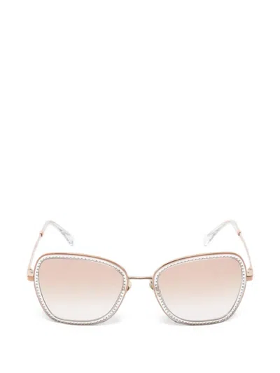 Pre-owned Chanel 1986-1988 Rhinestone-embellished Sunglasses In Pink