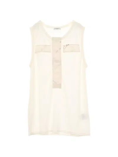 Pre-owned Chanel 1986-1988 Ribbed Tank Top In Neutral