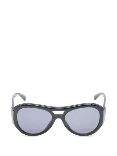 Pre-owned Chanel 1986-1988 Round-frame Sunglasses In Black