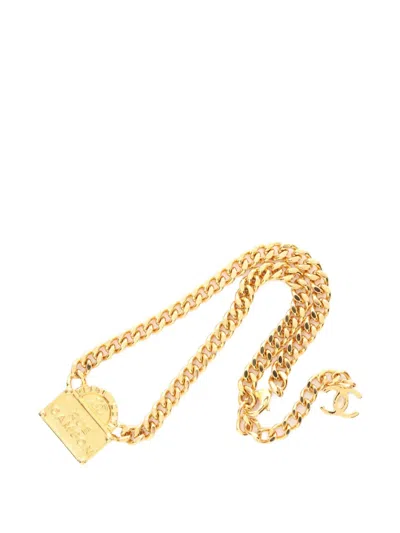 Pre-owned Chanel 1986-1988 Rue Cambon Necklace In Gold