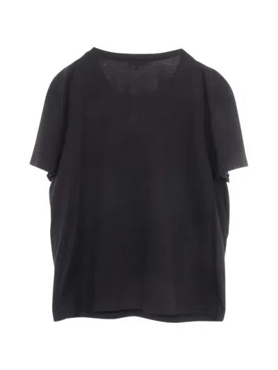 Pre-owned Chanel 1986-1988 Short-sleeve Crew-neck Cotton T-shirt In Black