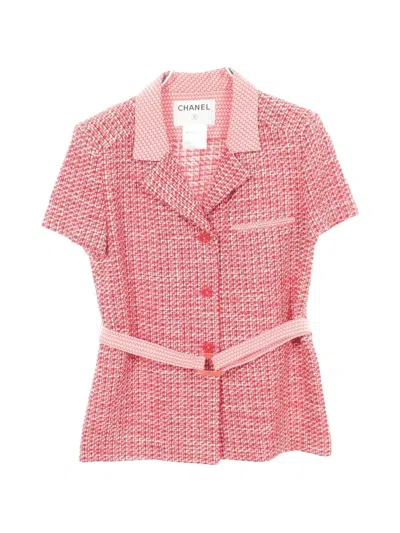 Pre-owned Chanel 1986-1988 Short-sleeve Tweed Jacket In Red
