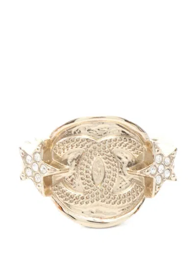 Pre-owned Chanel 1986-1988 Star-motif Ring In Gold