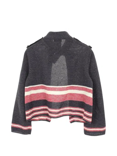Pre-owned Chanel 1986-1988 Stripe-detail Cardigan In Blue