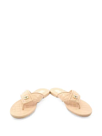 Pre-owned Chanel 1986-1988 Thong Sandals In Neutral