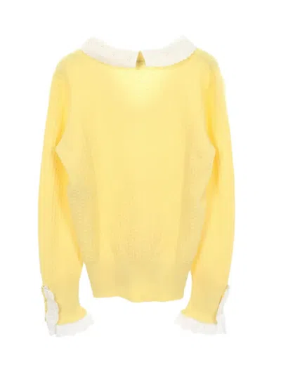 Pre-owned Chanel 1986-1988 V-neck Sweater In Yellow