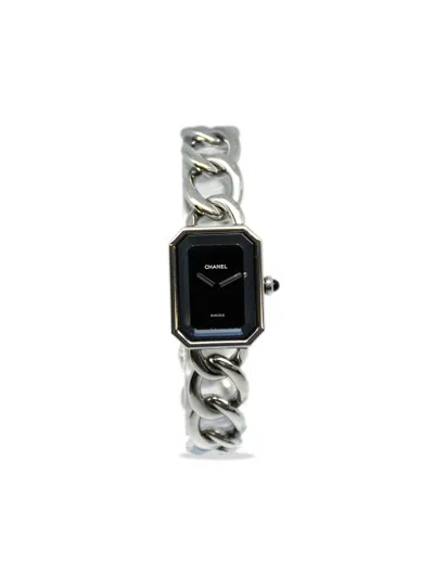 Pre-owned Chanel 1987  Première Xl 20mm In Silver