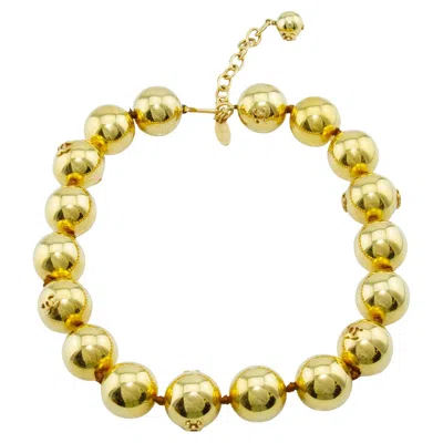 Pre-owned Chanel 1988  Collection 27 Jumbo Gold Ball Choker In Multi