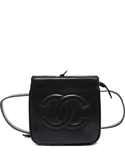 Pre-owned Chanel 1989-1991 Cc-mark Belt Bag In Black