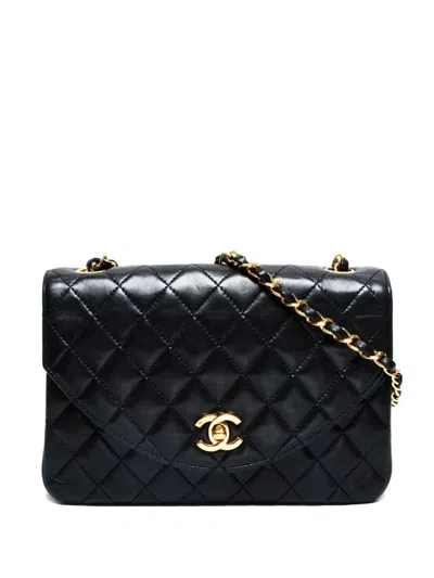 Pre-owned Chanel 1989-1991 Classic Flap Quilted Chain Shoulder Bag In Black