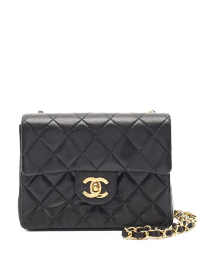 Pre-owned Chanel 1989-1991 Matelasse Chain Handbag In Black