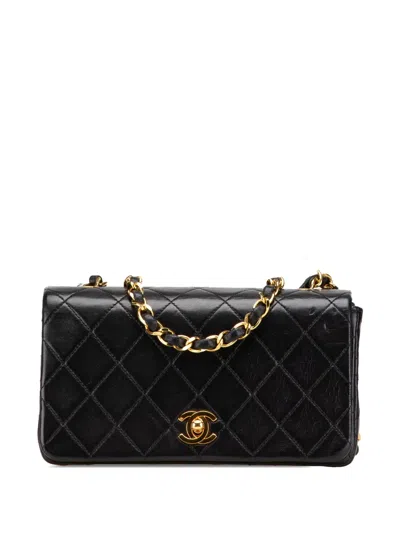 Pre-owned Chanel 1989-1991 Mini Cc Quilted Lambskin Full Flap Crossbody Bag