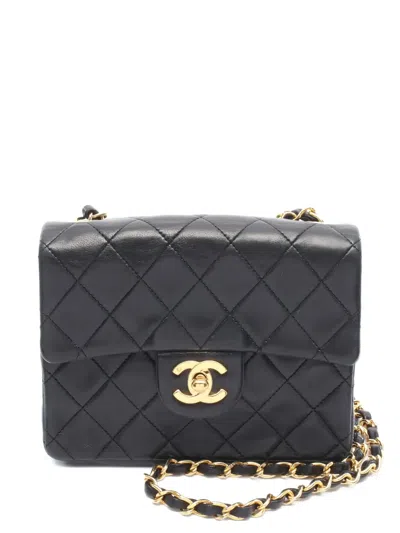 Pre-owned Chanel 1989-1991 Mini Classic Flap Shoulder Bag In Black