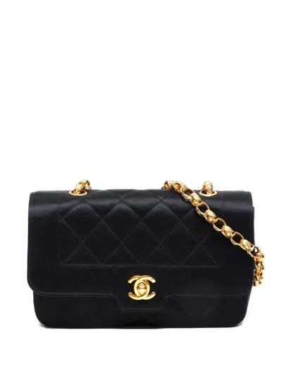 Pre-owned Chanel 1989-1991 Mini Diana Shoulder Bag In Black