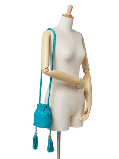 Pre-owned Chanel 1989-1991 Quilted Lambskin Drawstring Tassel Bucket Bag