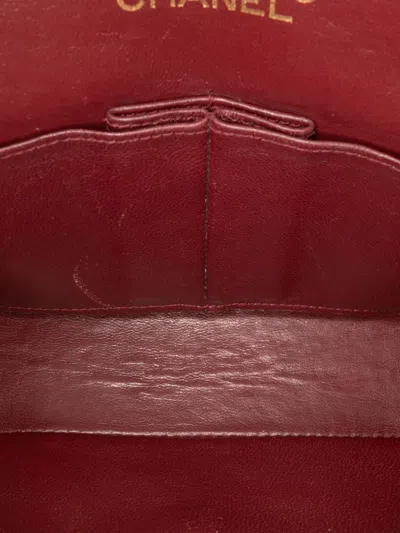 Pre-owned Chanel 1989-1991 Small Classic Lambskin Double Flap Shoulder Bag In Black