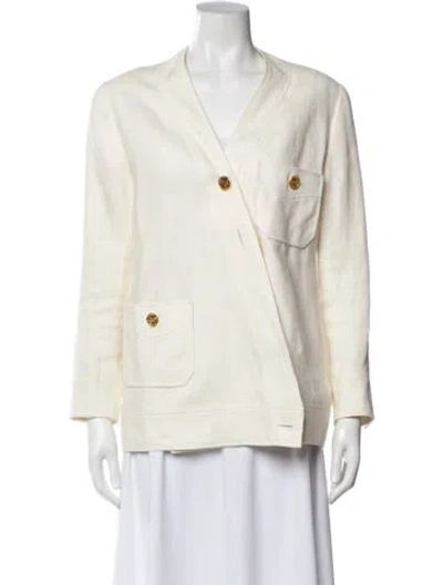 Pre-owned Chanel 1989 Boutique Blazer In White