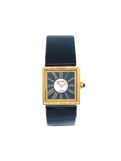 Pre-owned Chanel 1989  Mademoiselle 22mm In Black