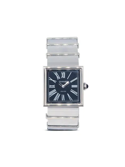 Pre-owned Chanel 1989  Mademoiselle 22mm In Black