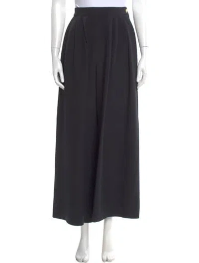 Pre-owned Chanel 1989 Wide Leg Pants In Black