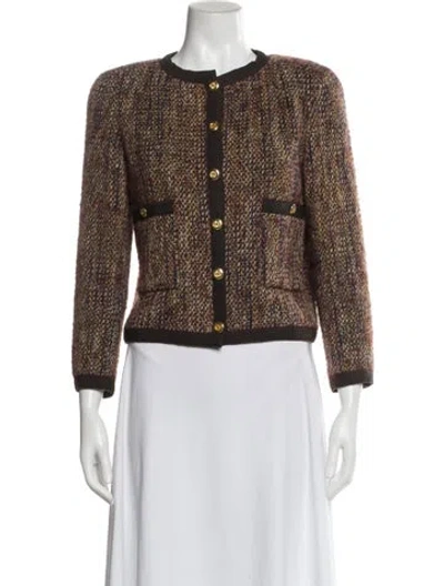 Pre-owned Chanel 1989 Wool Evening Jacket In Brown