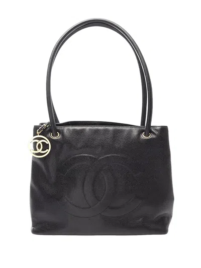 Pre-owned Chanel 1989-1991 Cc Caviar Tote Bag In Black