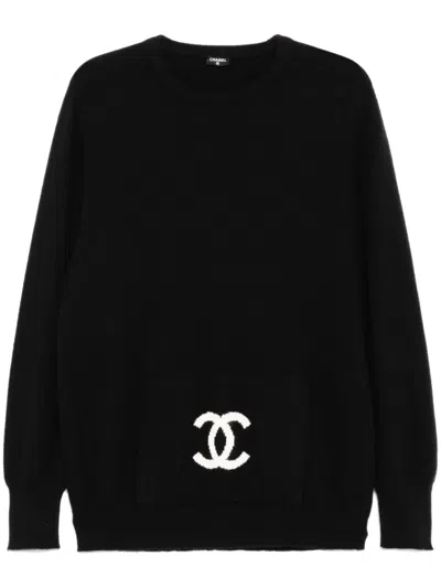 Pre-owned Chanel 1990-2000 Crew-neck Jumper In Black