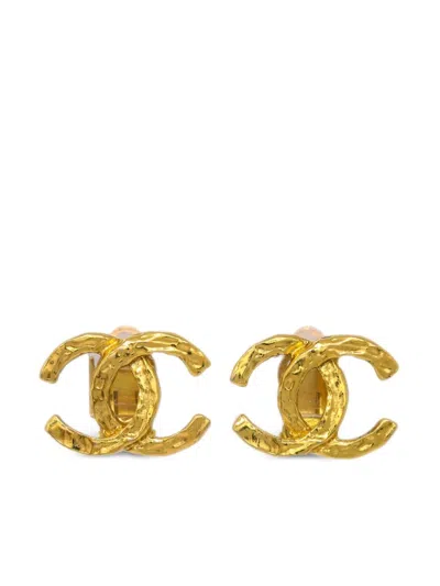 Pre-owned Chanel 1990-2000 Gold-plated Cc Earrings