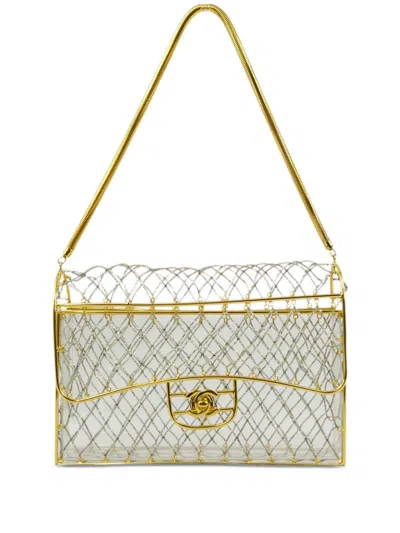 Pre-owned Chanel 1990-2000 Medium Cc Transparent Shoulder Bag In Gold