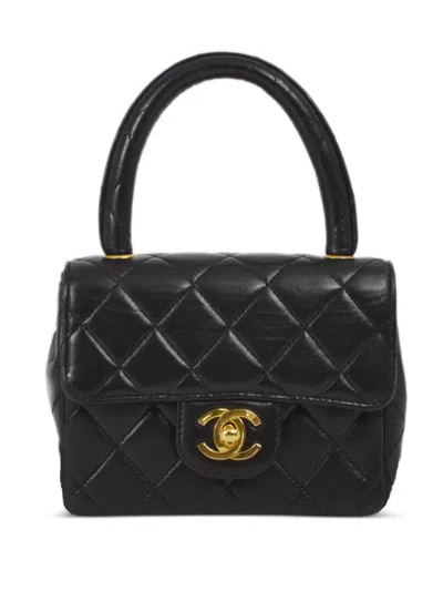 Pre-owned Chanel 1990-2000 Mini Classic Flap Handbag In Black