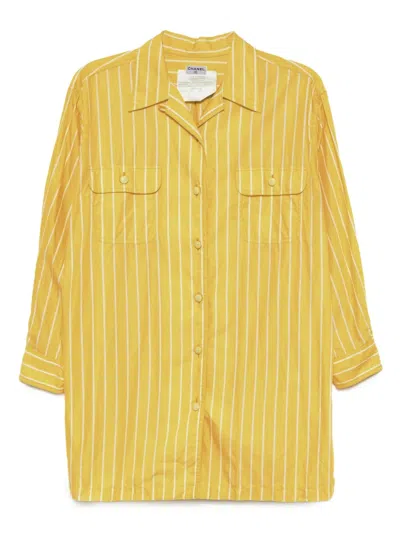 Pre-owned Chanel 1990-2000s Blouse Shirt In Yellow