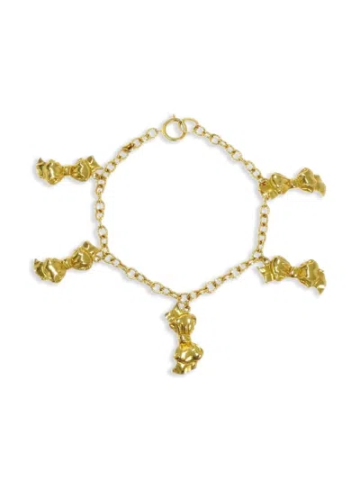 Pre-owned Chanel 1990-2000s Bow Necklace In Gold