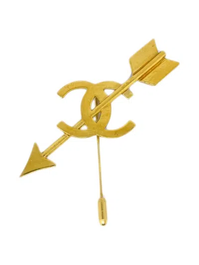 Pre-owned Chanel 1990-2000s Cc Arrow Brooch