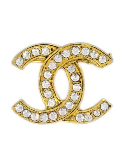 Pre-owned Chanel 1990-2000s Cc Brooch In 金色